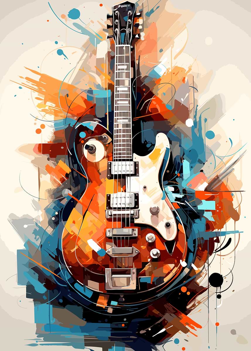 Elegance Electric Guitar' Poster, picture, metal print, paint by