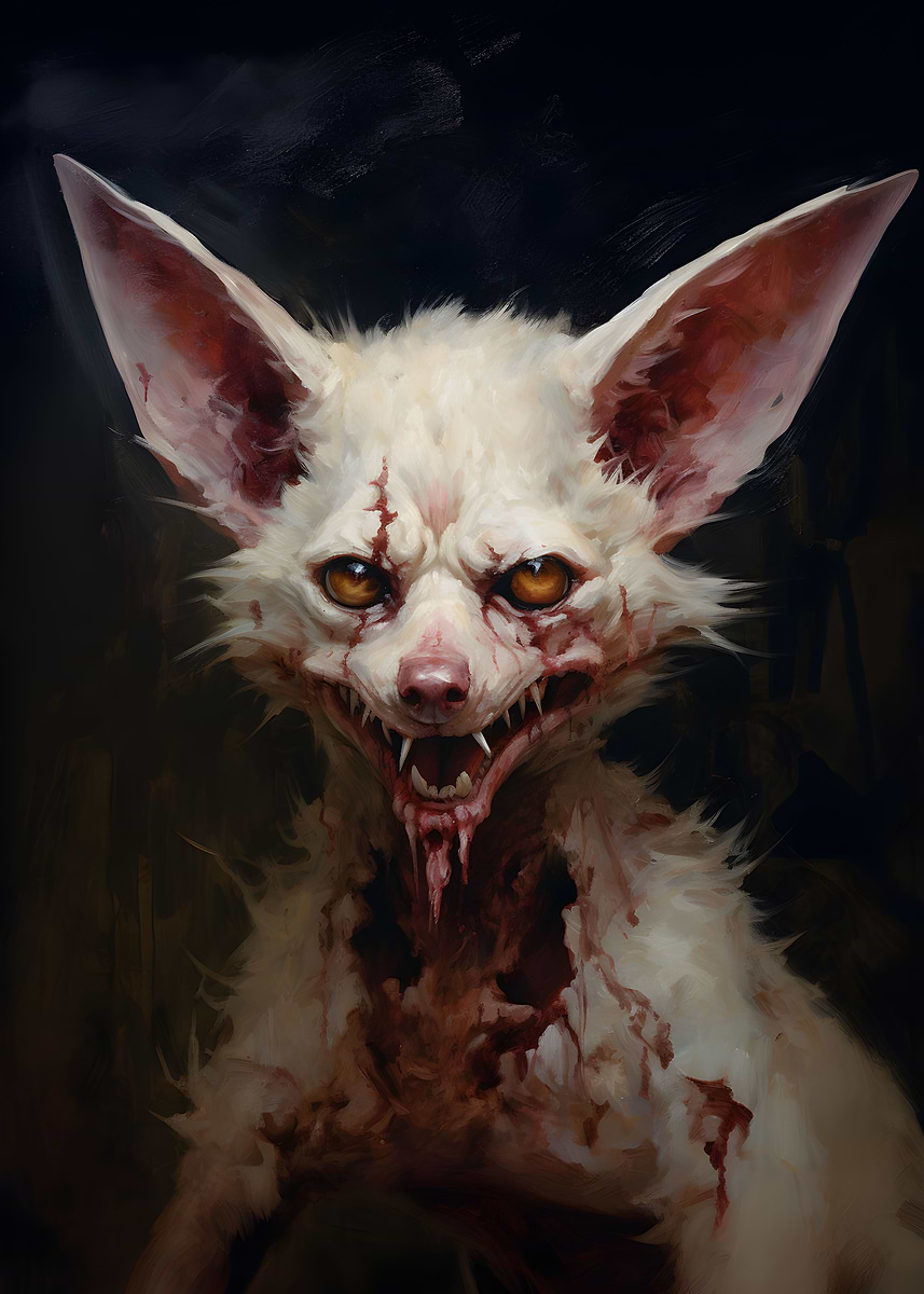 Undead Fennec Fox' Poster, picture, metal print, paint by Makadur