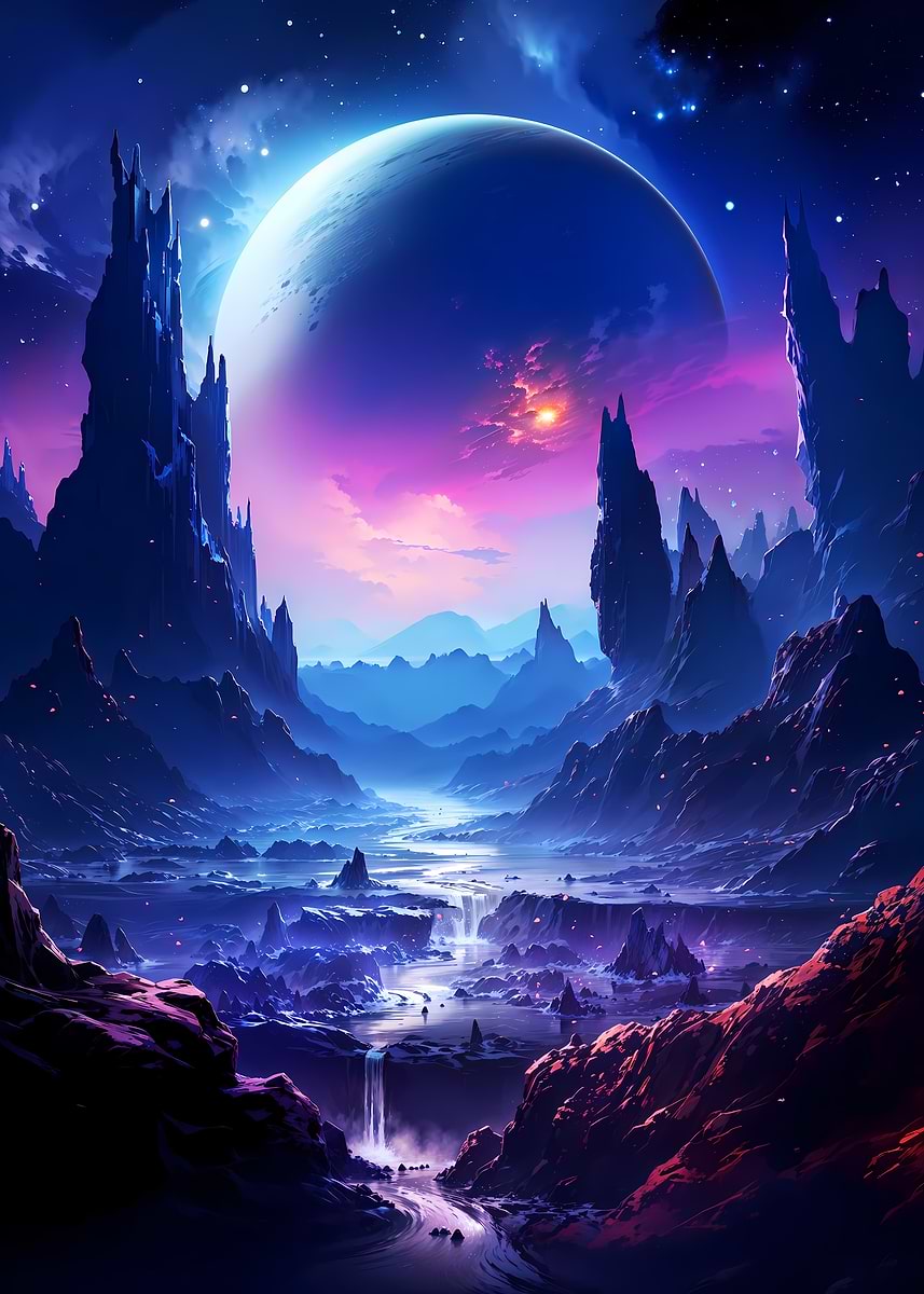 'Space Fantasy Land' Poster, picture, metal print, paint by Luong Phat ...