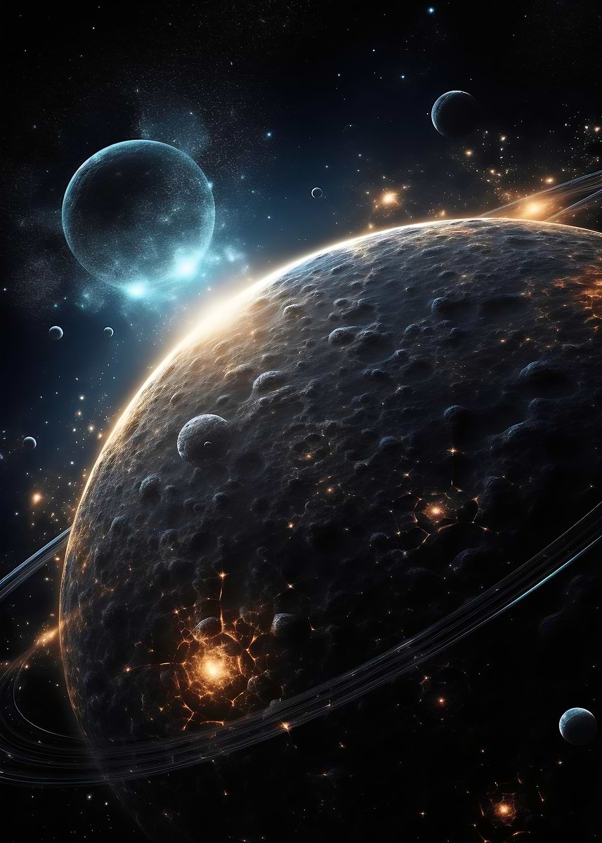 'Lost planets explosion' Poster, picture, metal print, paint by Nathan ...