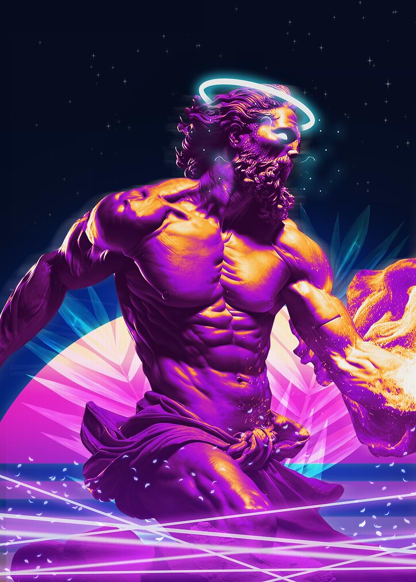 Prometheus God Pixel 'God Prometheus' Poster, picture, metal print, paint by Aliigal Artwork ...
