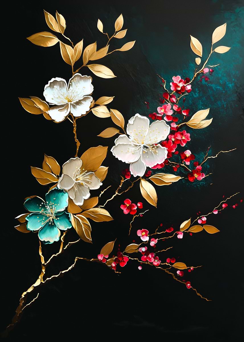 'abstract plum blossom' Poster, picture, metal print, paint by Dream ...