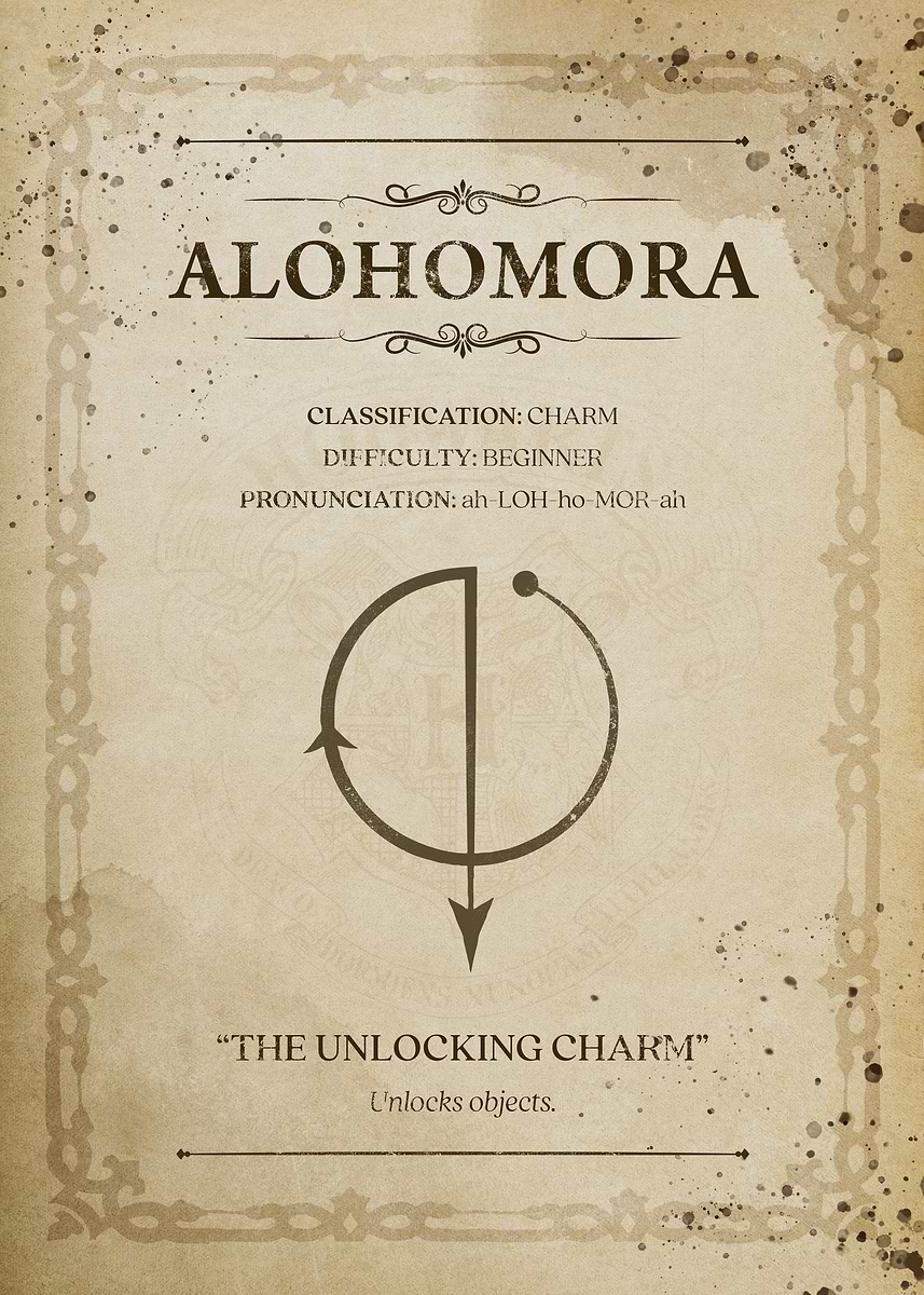 Alohomora' Poster, picture, metal print, paint by Wizarding World