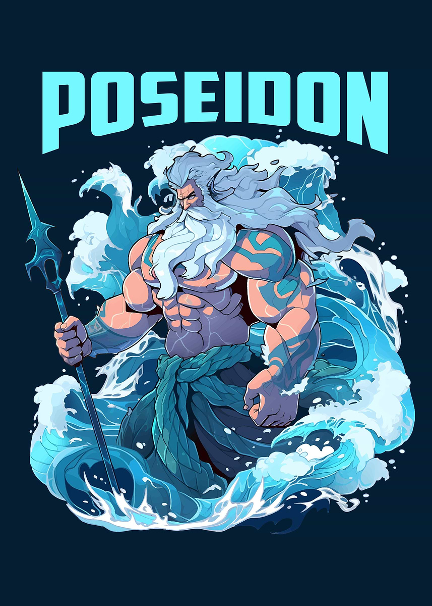 Anime Poseidon Poster, Picture & Metal Print – Mythology | Displate