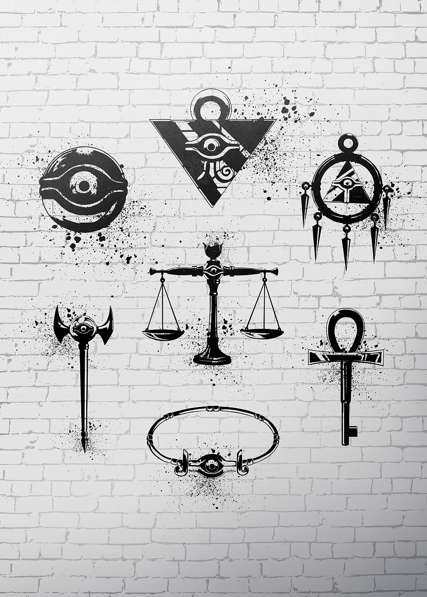 Millennium Items' Poster, picture, metal print, paint by Yu-Gi-Oh! | Displate Millennium Items' Poster, picture, metal print, paint by Yu-Gi-Oh! | Displate