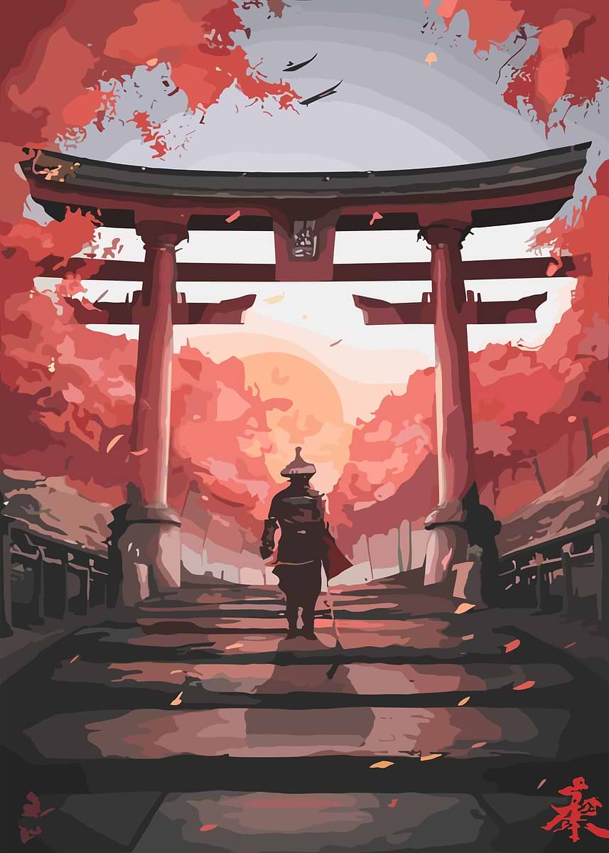 Amazing Torii Gate' Poster, picture, metal print, paint by Minted