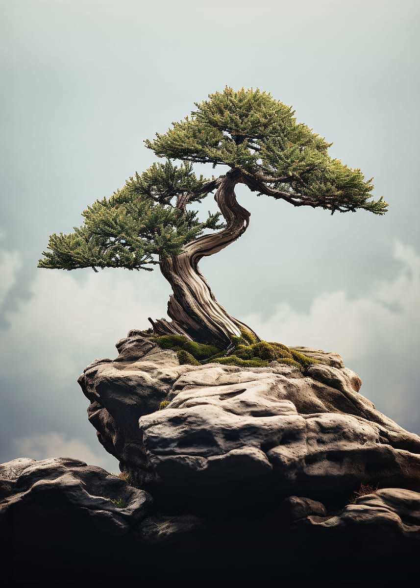 Natural Bonsai Tree' Poster, picture, metal print, paint by Vars