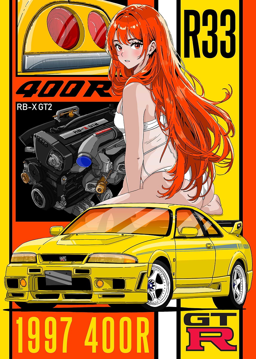 Nissan Skyline GTR 400R' Poster, picture, metal print, paint by ND