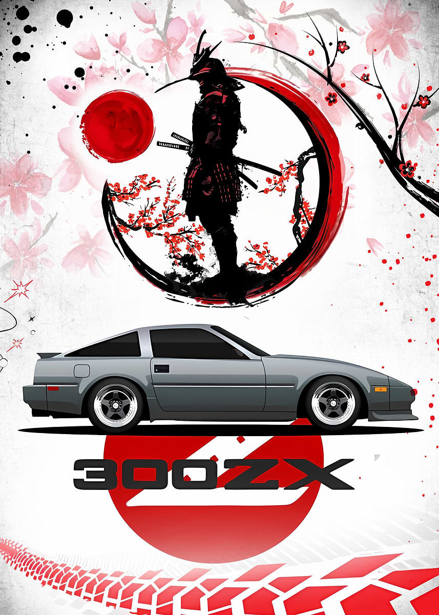 Nissan 300ZX' Poster, picture, metal print, paint by ALEX SHINDER