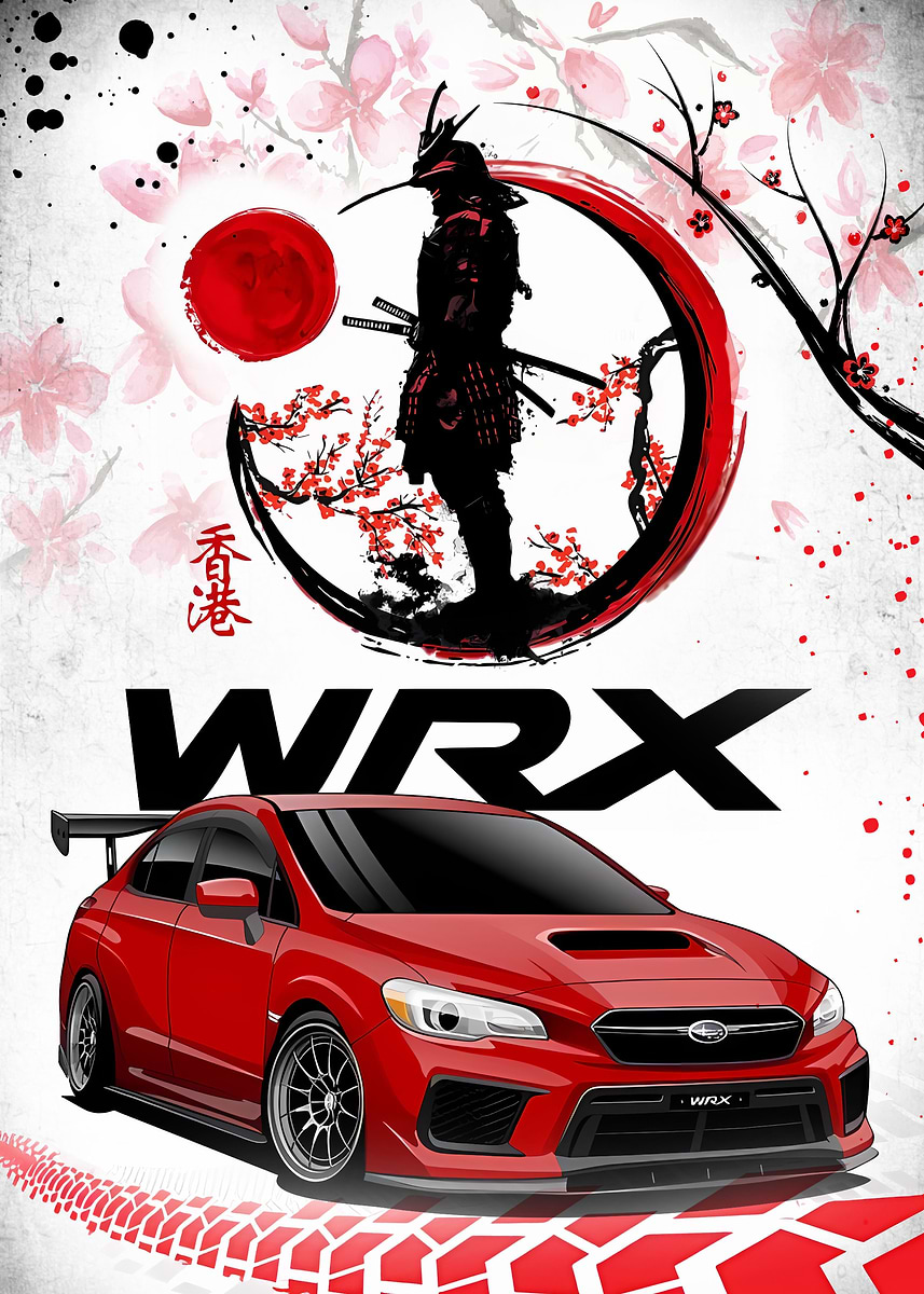 Subaru WRX' Poster, picture, metal print, paint by ALEX SHINDER