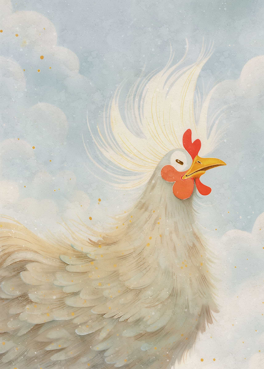 Cute Little Roster 'Cute little rooster' Poster, picture, metal print, paint by Alexandra ...