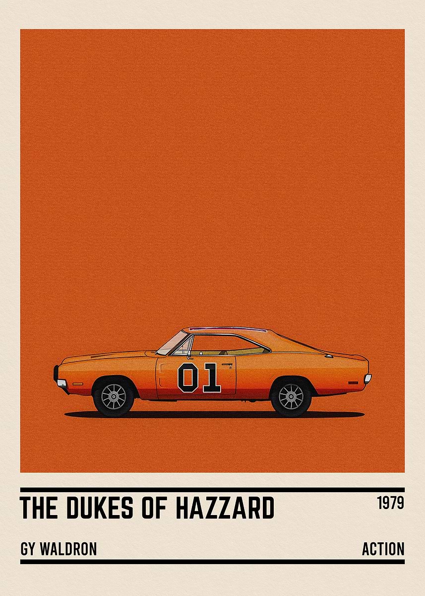  The Dukes Of Hazzard Car Poster Picture Metal Print Paint By 