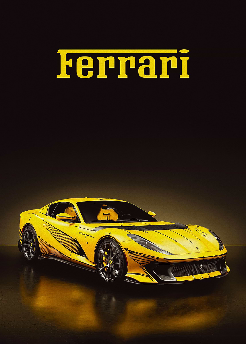 Ferrari 812 Competizione' Poster, picture, metal print, paint by