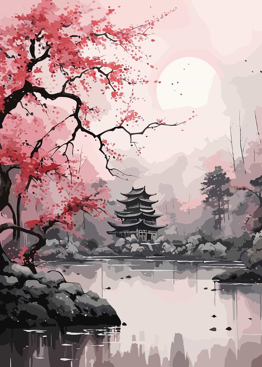 Cherry Blossom Japan' Poster, picture, metal print, paint by 99