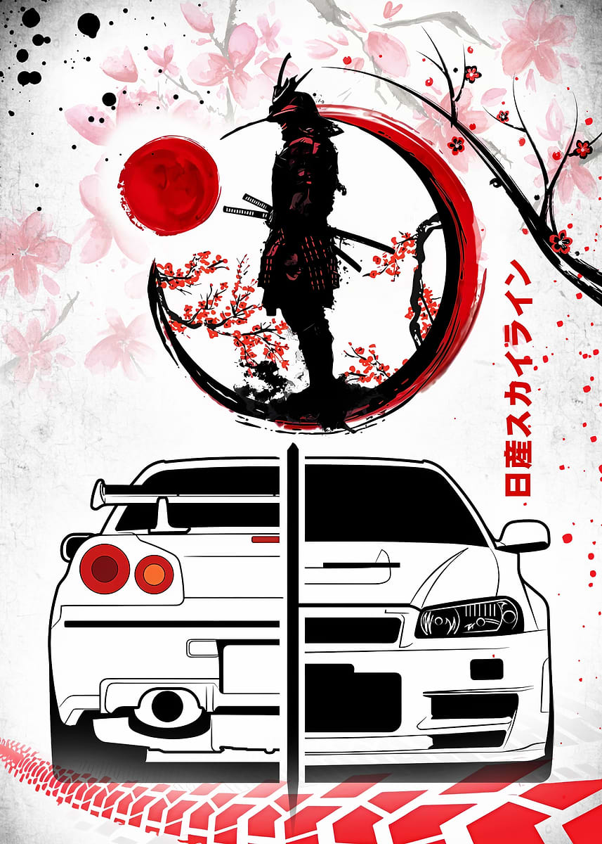 JDM Nissan Skyline' Poster, picture, metal print, paint by ALEX