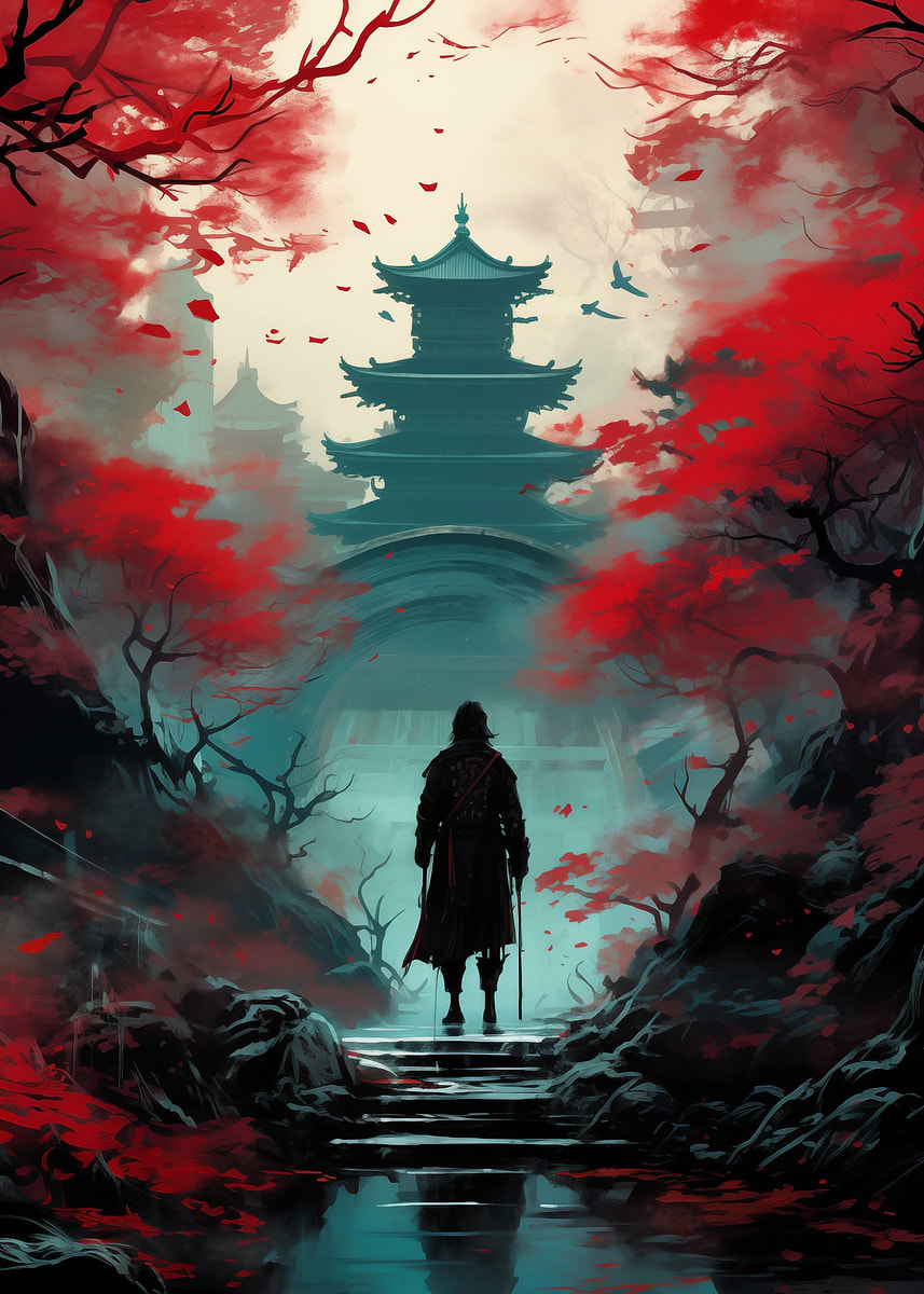 Warrior in a Garden' Poster, picture, metal print, paint by