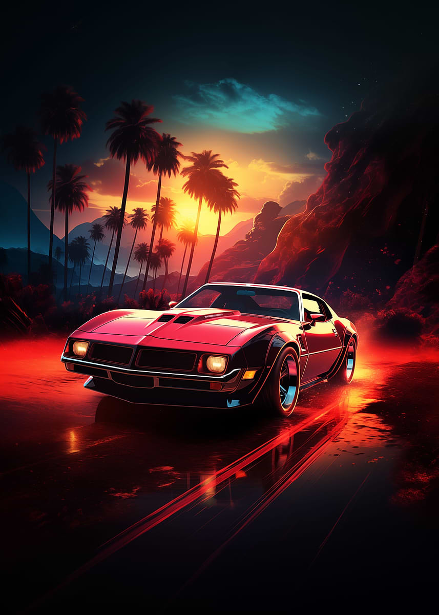 'Fast car breaks free' Poster, picture, metal print, paint by Mehdi ...