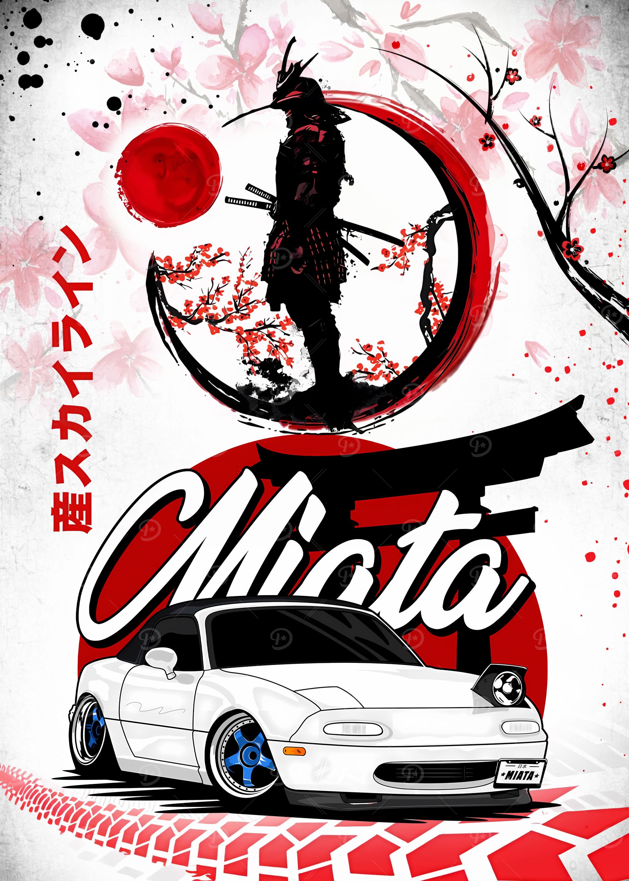 Mazda MX5 Miata Japan' Poster, picture, metal print, paint by ALEX