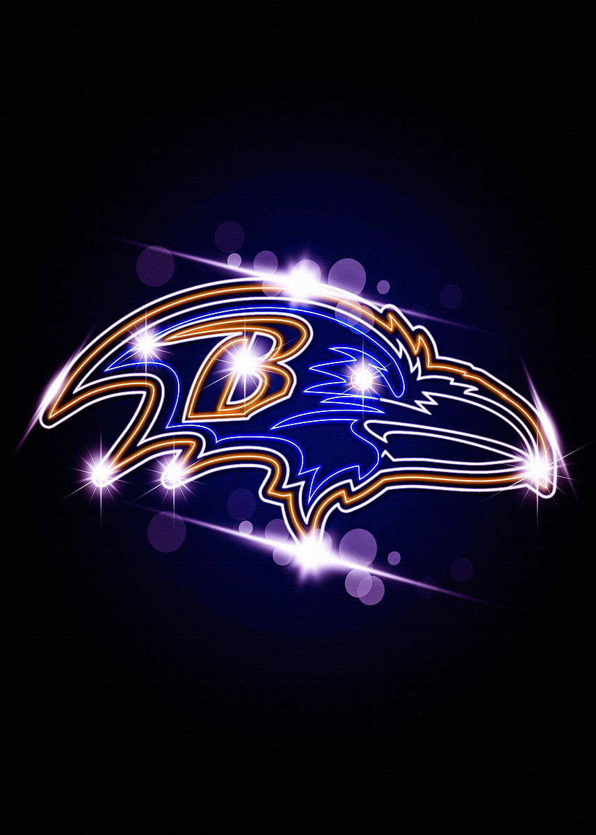 'Baltimore Ravens Neon' Poster, picture, metal print, paint by Brock ...