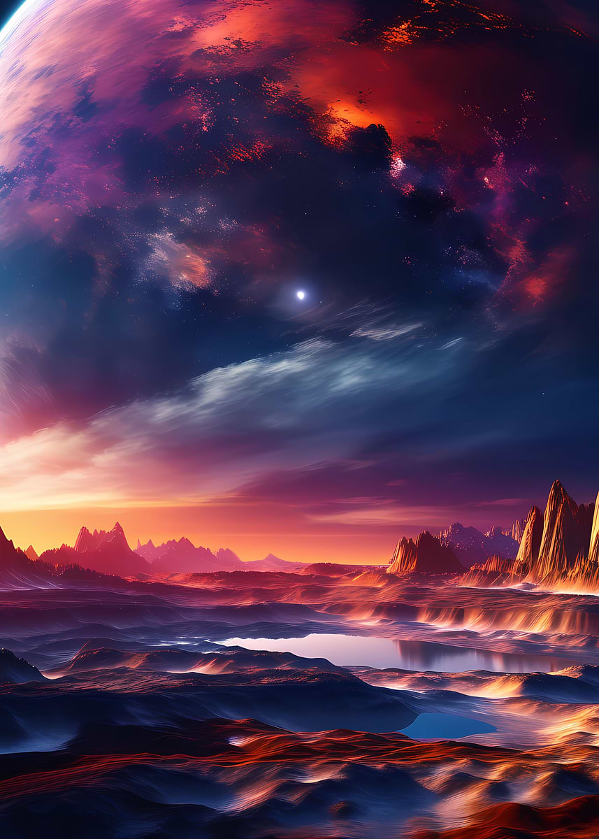 'Alien landscape' Poster, picture, metal print, paint by Oleksandr ...