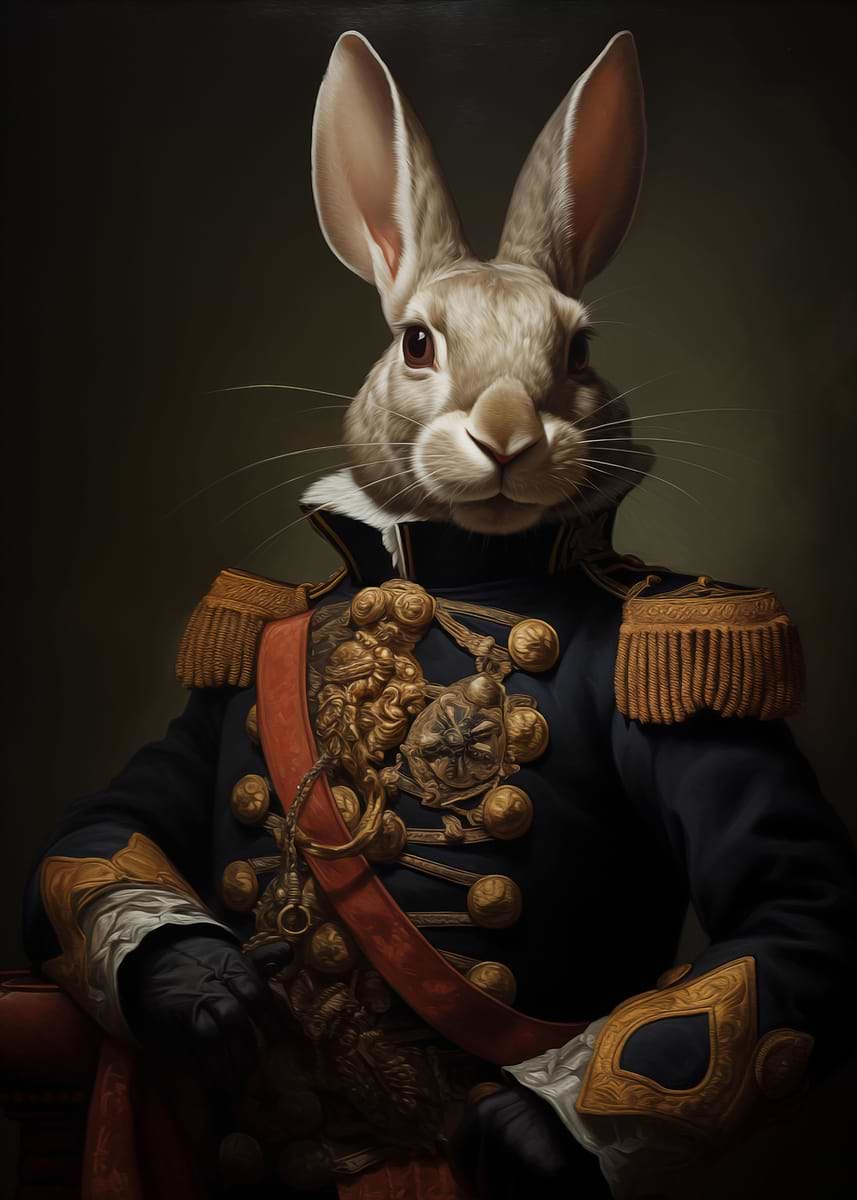What Is Rabbit General 'Rabbit General' Poster, picture, metal print, paint by Posterlicious ...