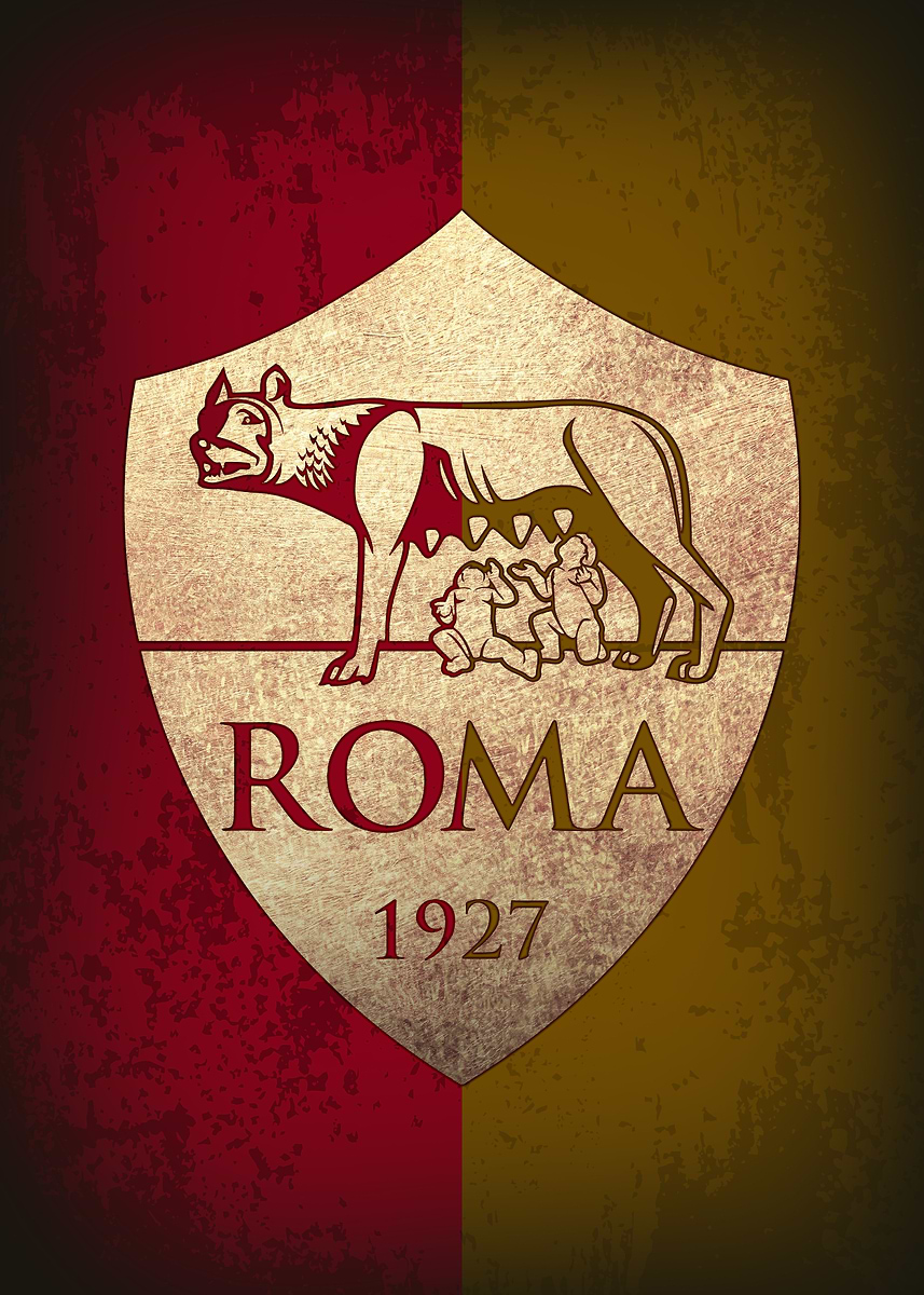 'AS Roma' Poster, picture, metal print, paint by Plasse Pete | Displate