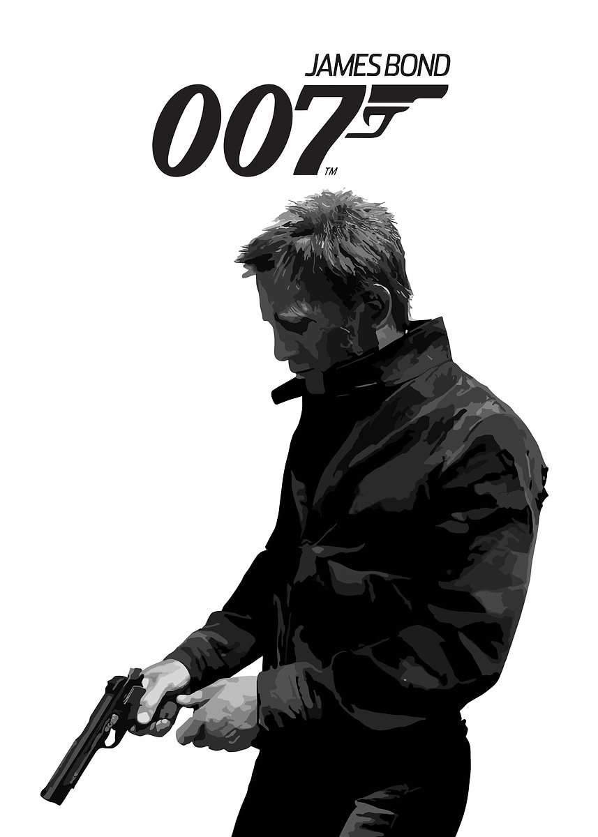 James bond 007' Poster, picture, metal print, paint by Priscilla
