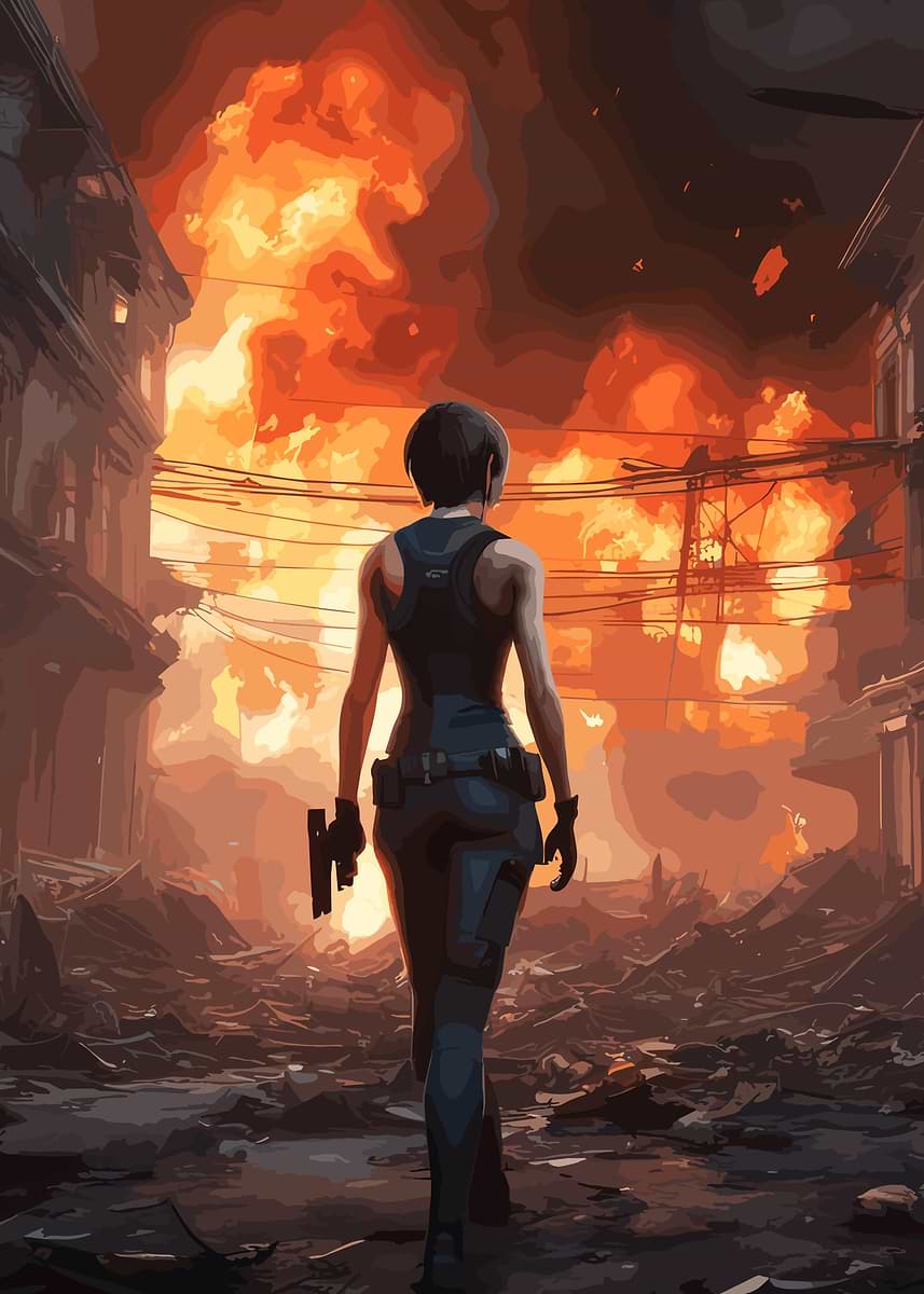Tomb ada wong' Poster, picture, metal print, paint by VDV GT