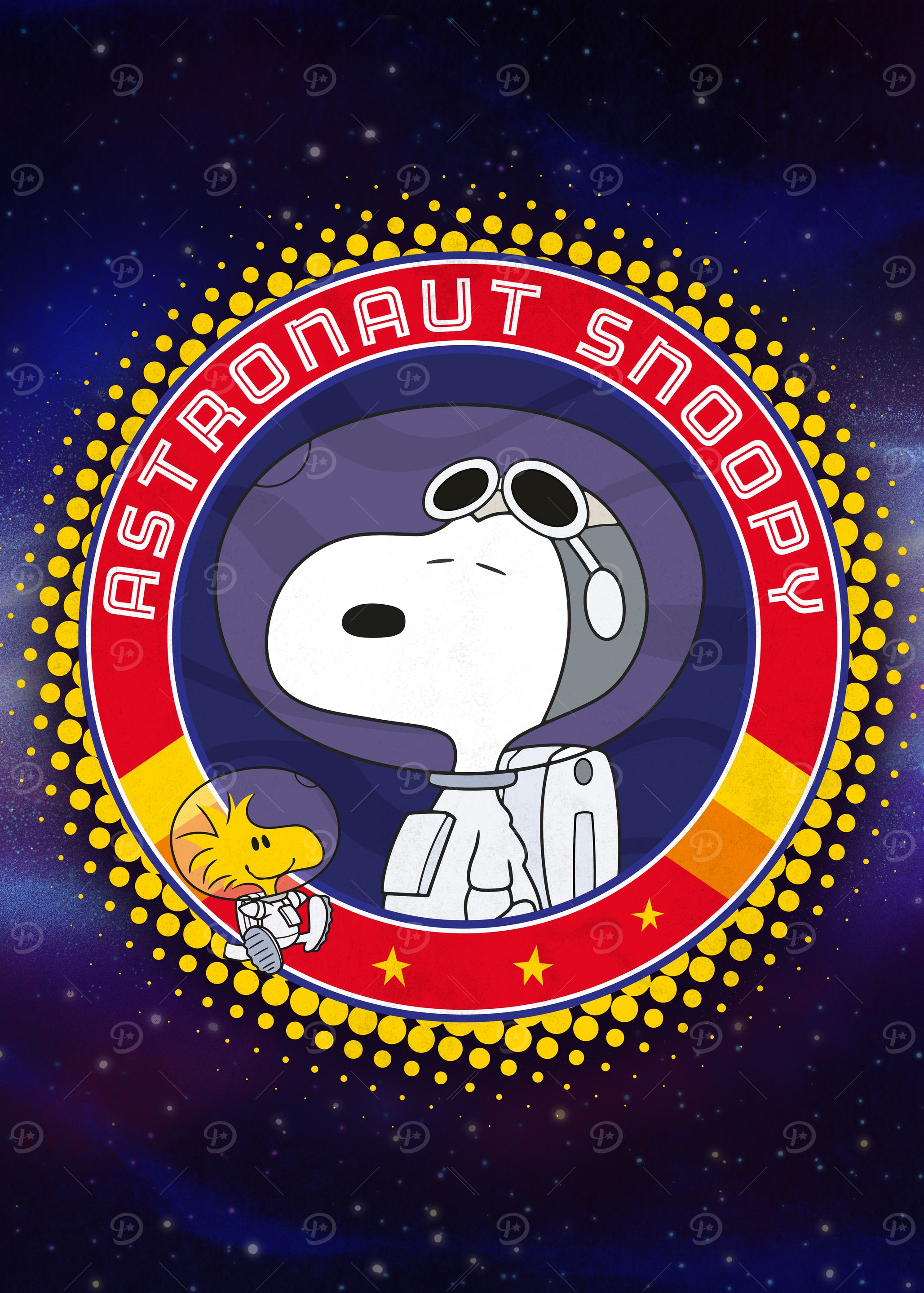 Astronaut Snoopy' Poster, picture, metal print, paint by