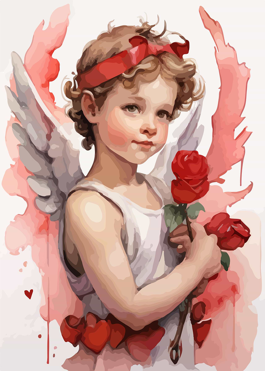 Cupid Valentines Day' Poster, picture, metal print, paint by