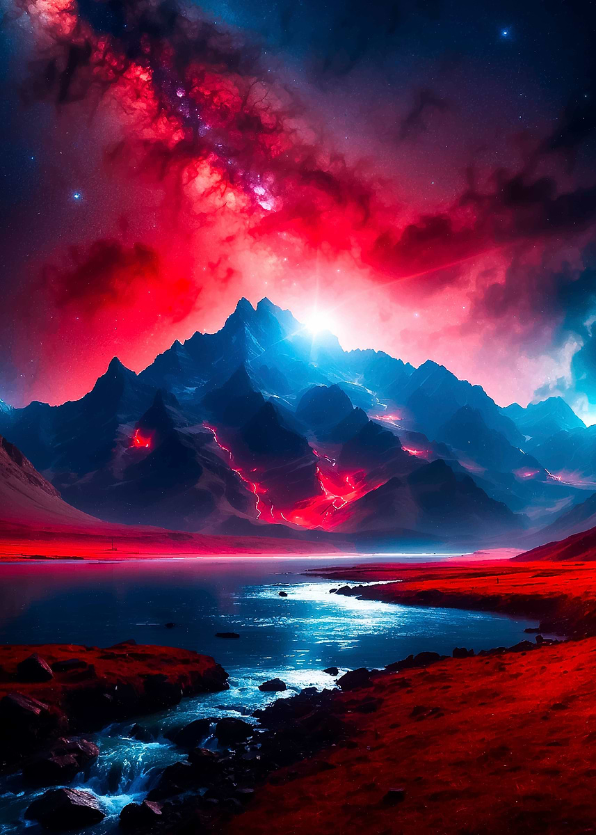 絵画 Red Mountain Red Mountain' Poster, picture, metal print, paint by James Garcia