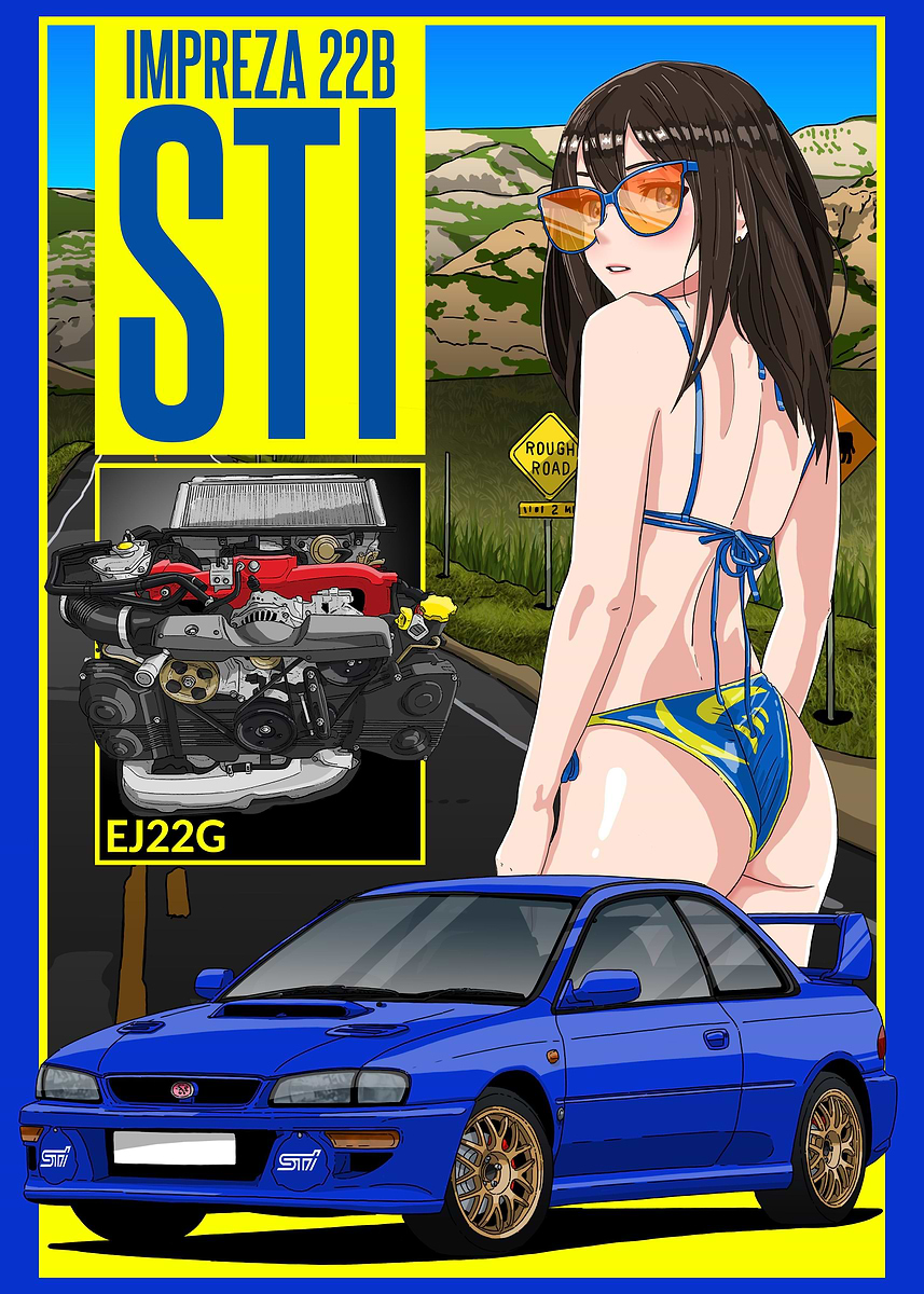 Subaru Impreza WRX STi' Poster, picture, metal print, paint by ND