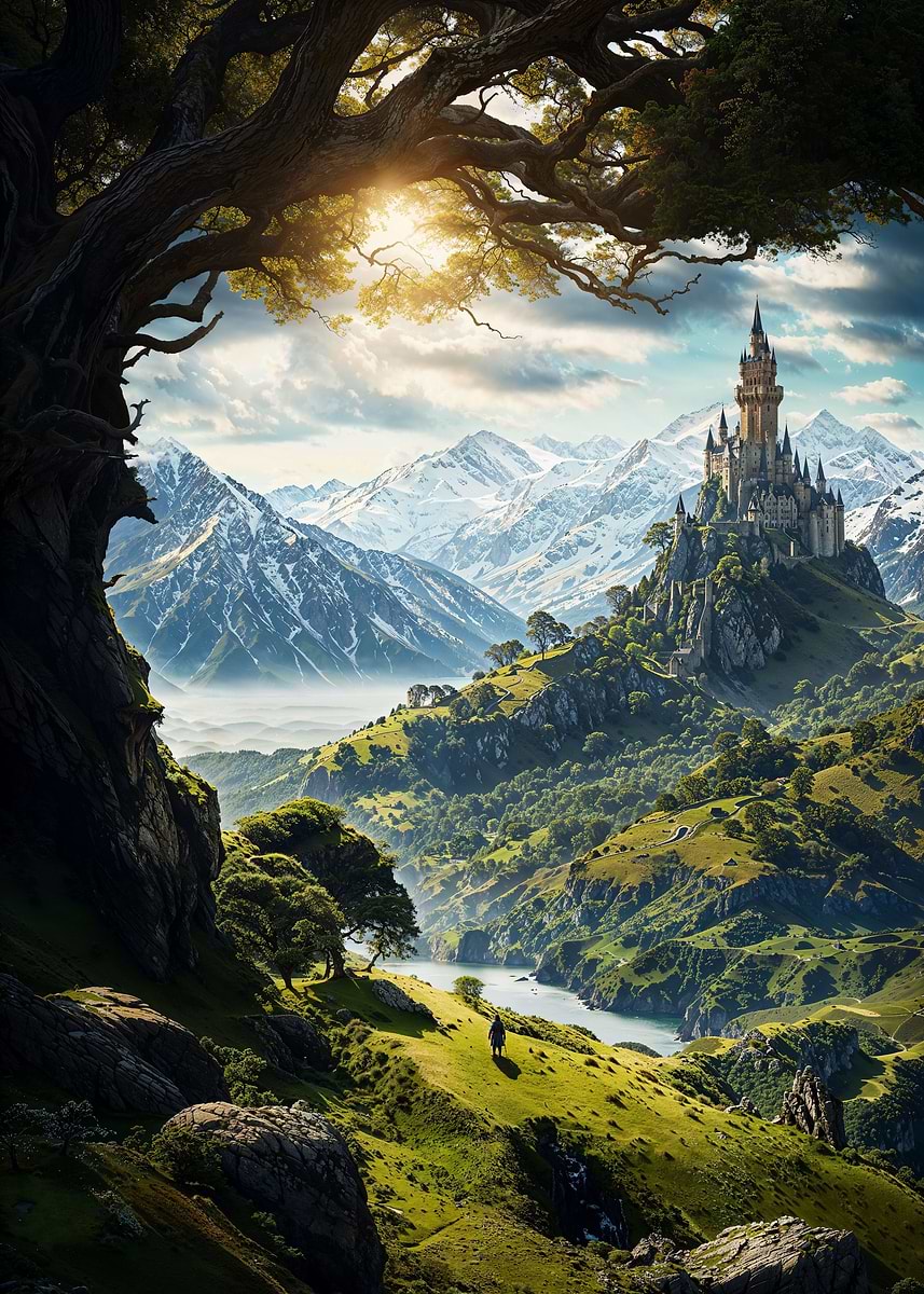 Knights Legacy Kingdom — from the Forgotten Fantasy Realms collection, a Pixaverse metal print