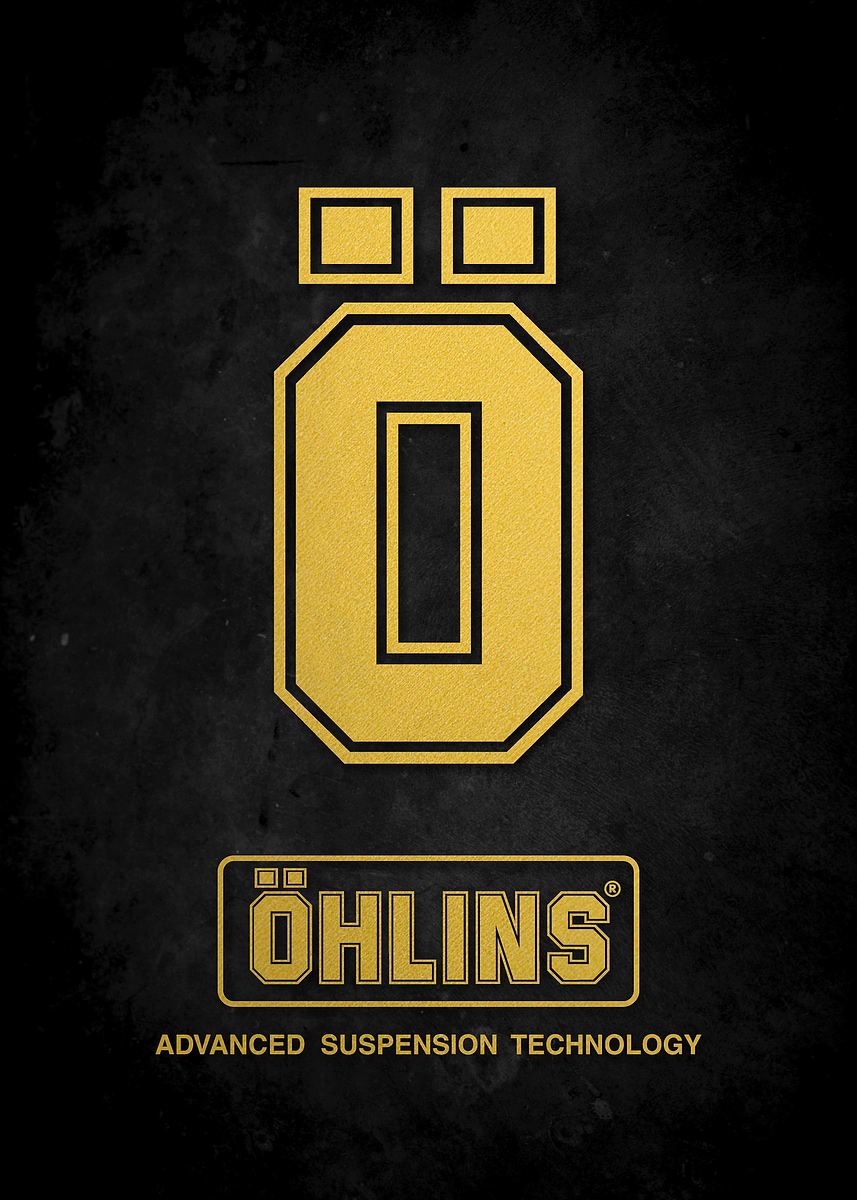 OHLINS gold suspension Poster, Picture & Metal Print – Motorcycle