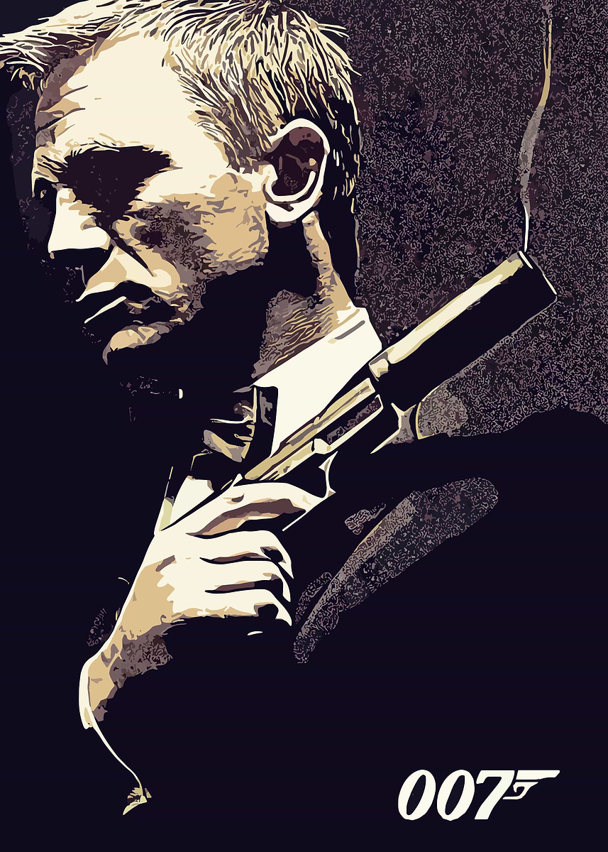 James bond 007' Poster, picture, metal print, paint by Priscilla