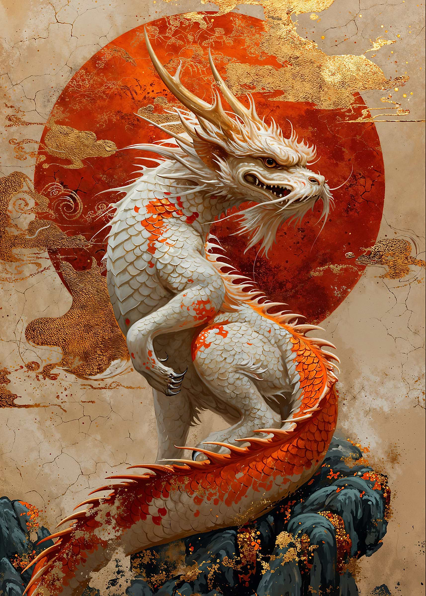 Year Of The Dragon Zodiac — from the Dragons Lair collection, a Pixaverse metal print