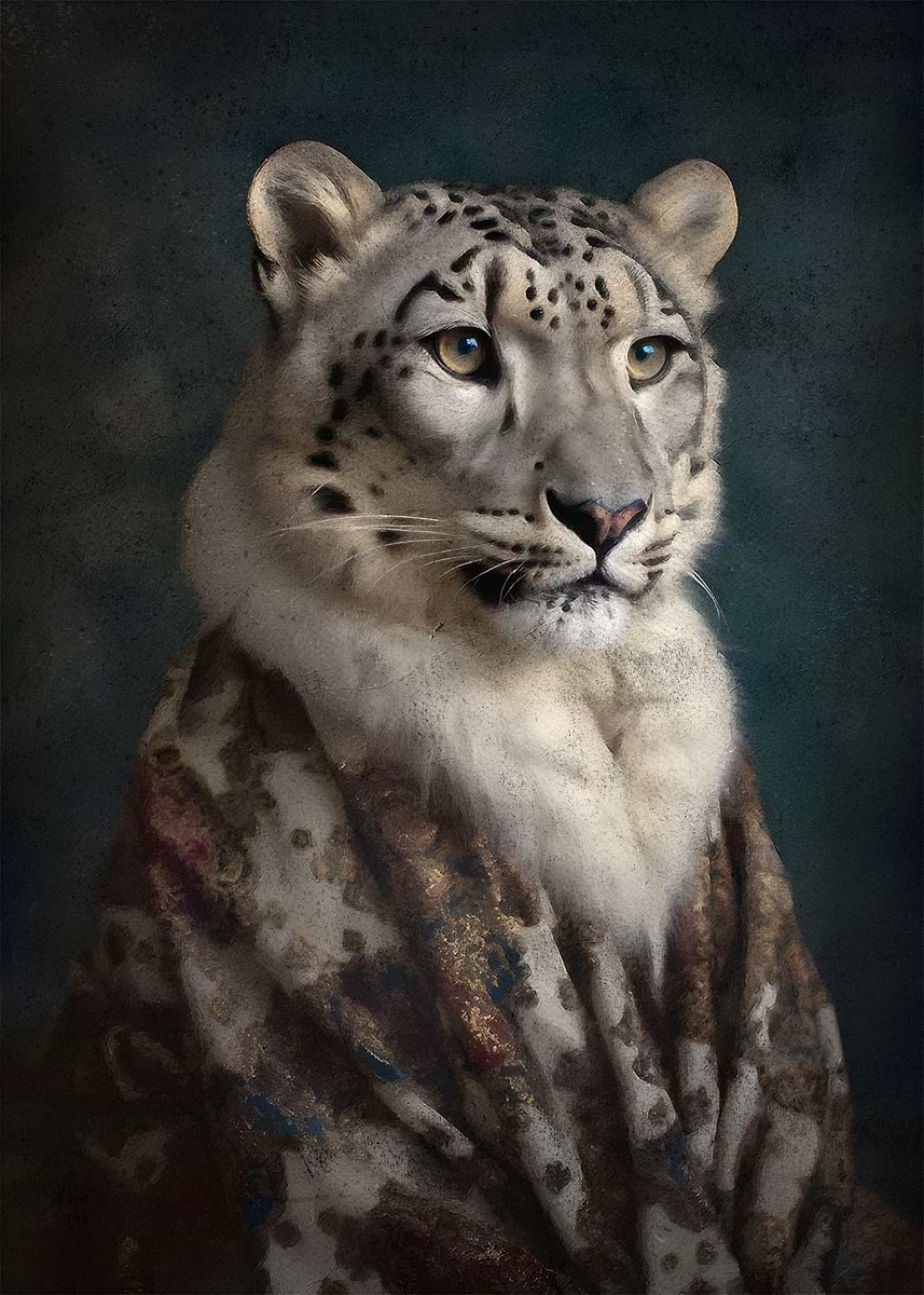 'Snow Leopard Renaissance' Poster, picture, metal print, paint by Uber ...