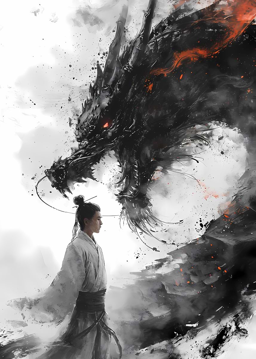 Vector Shadow Drake 'Asian Ink Shadow Drake ' Poster, picture, metal print, paint by ...