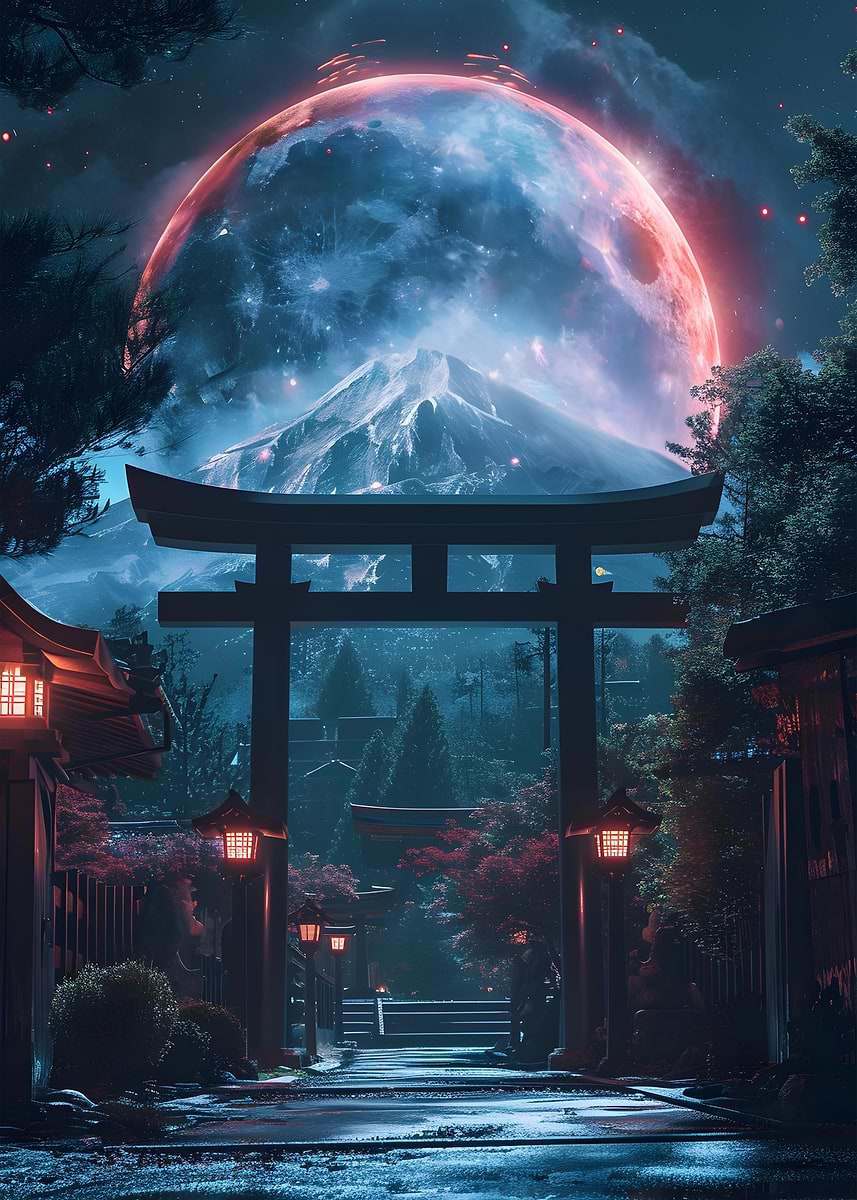 Japanese Gate Anime' Poster, picture, metal print, paint by Future