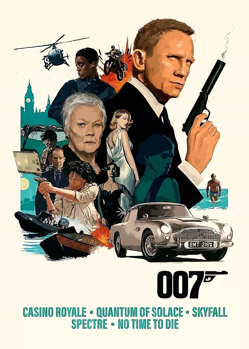 James bond 007' Poster, picture, metal print, paint by Priscilla