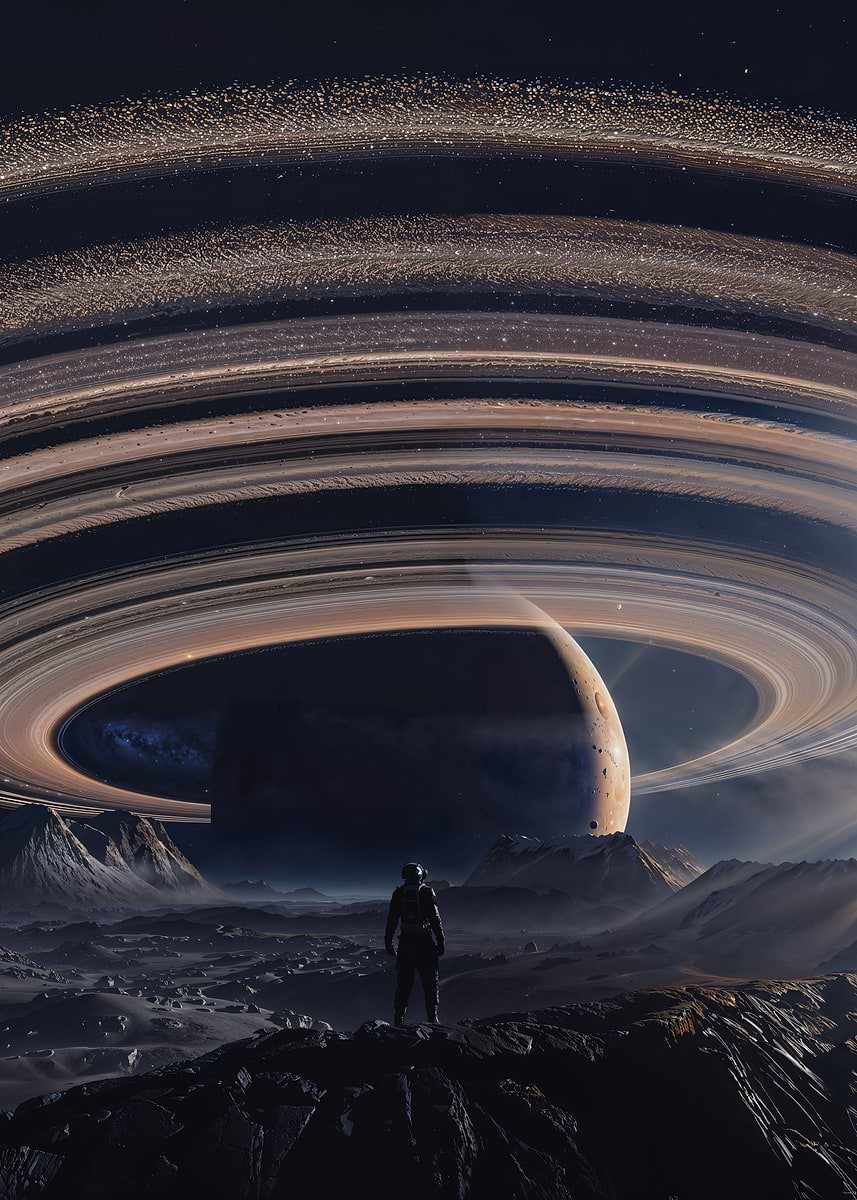 Rings of Wonder — from the Space Odyssey collection, a Pixaverse metal print