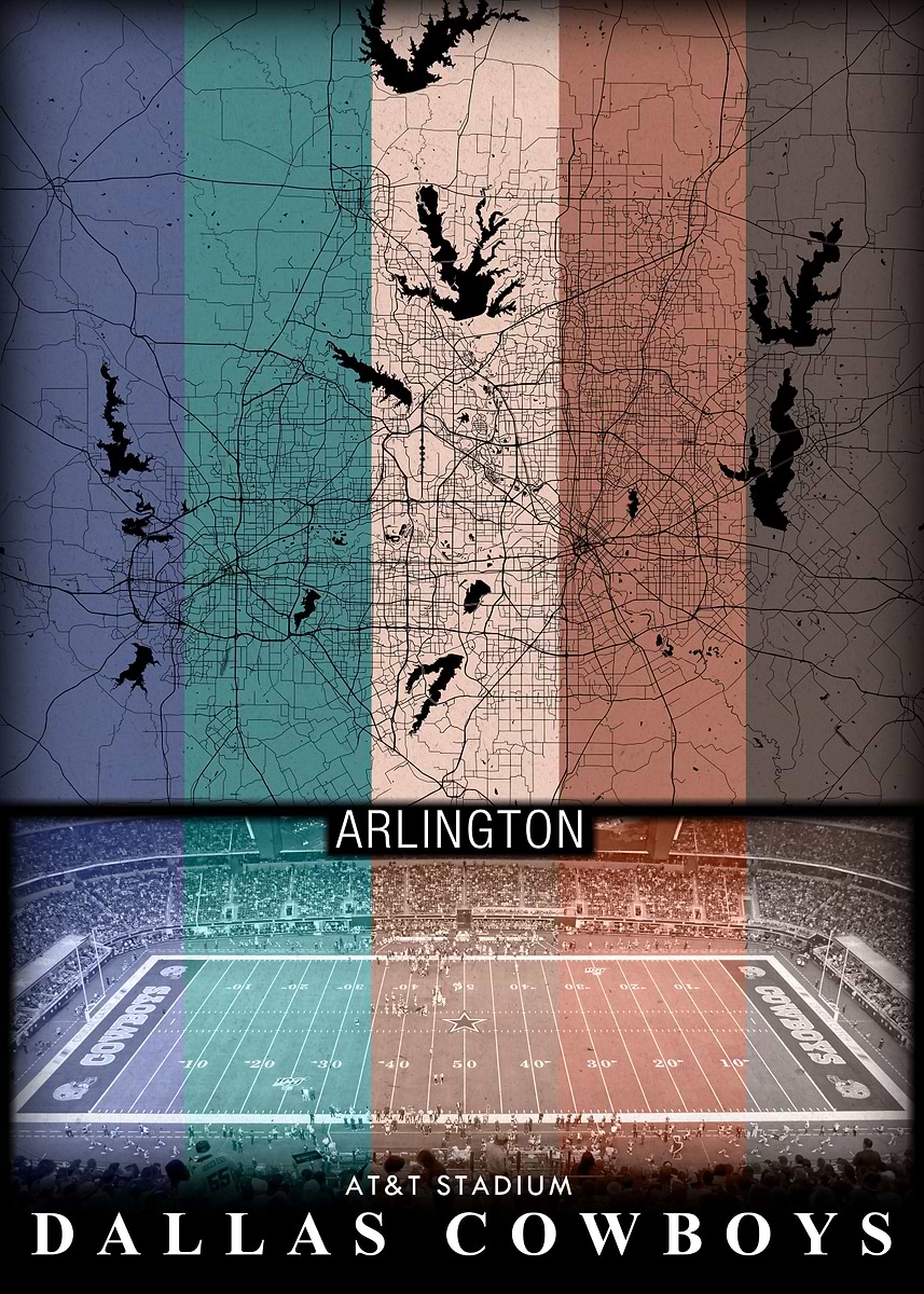 'Att Stadium Dallas Cowbo' Poster, picture, metal print, paint by ...