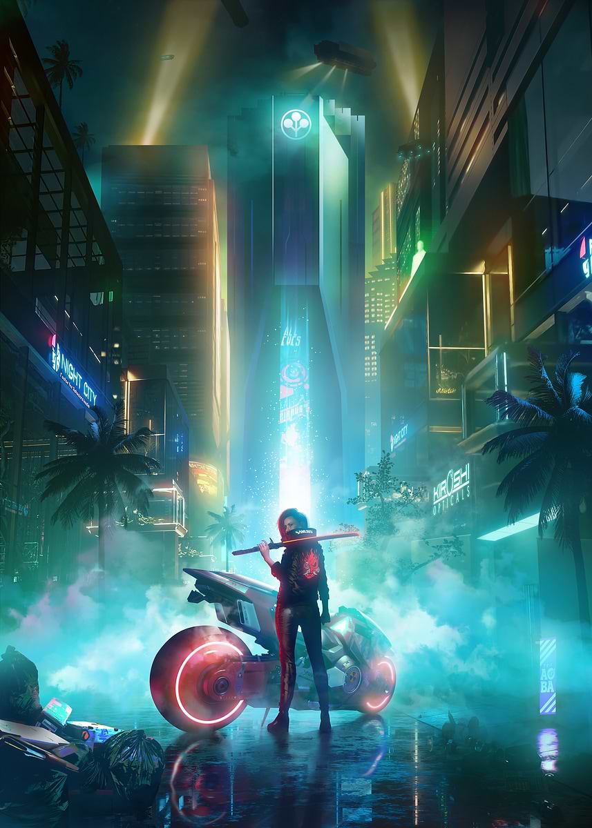 Arasaka Glow' Poster, picture, metal print, paint by Cyberpunk