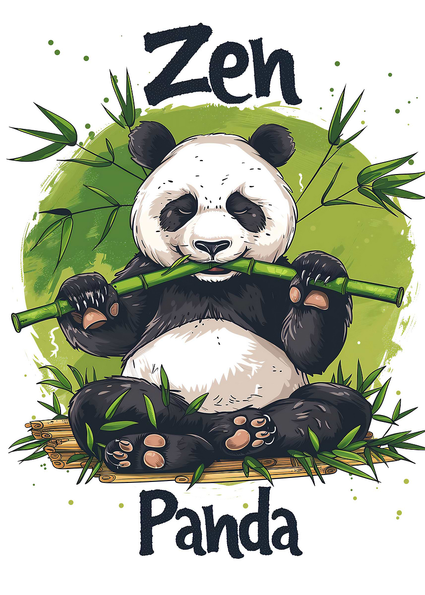 Zen Panda' Poster, picture, metal print, paint by Bofferding