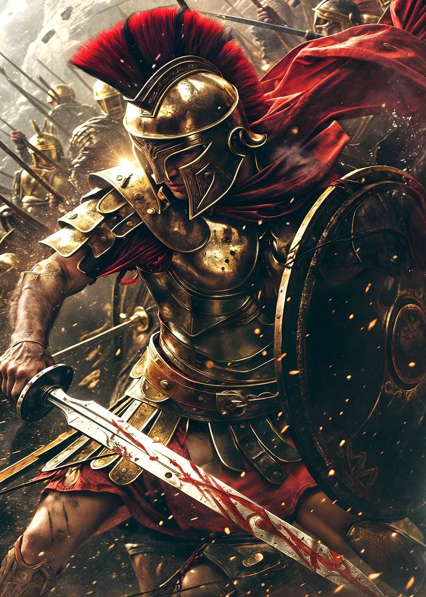 spartan warrior 300' Poster, picture, metal print, paint by