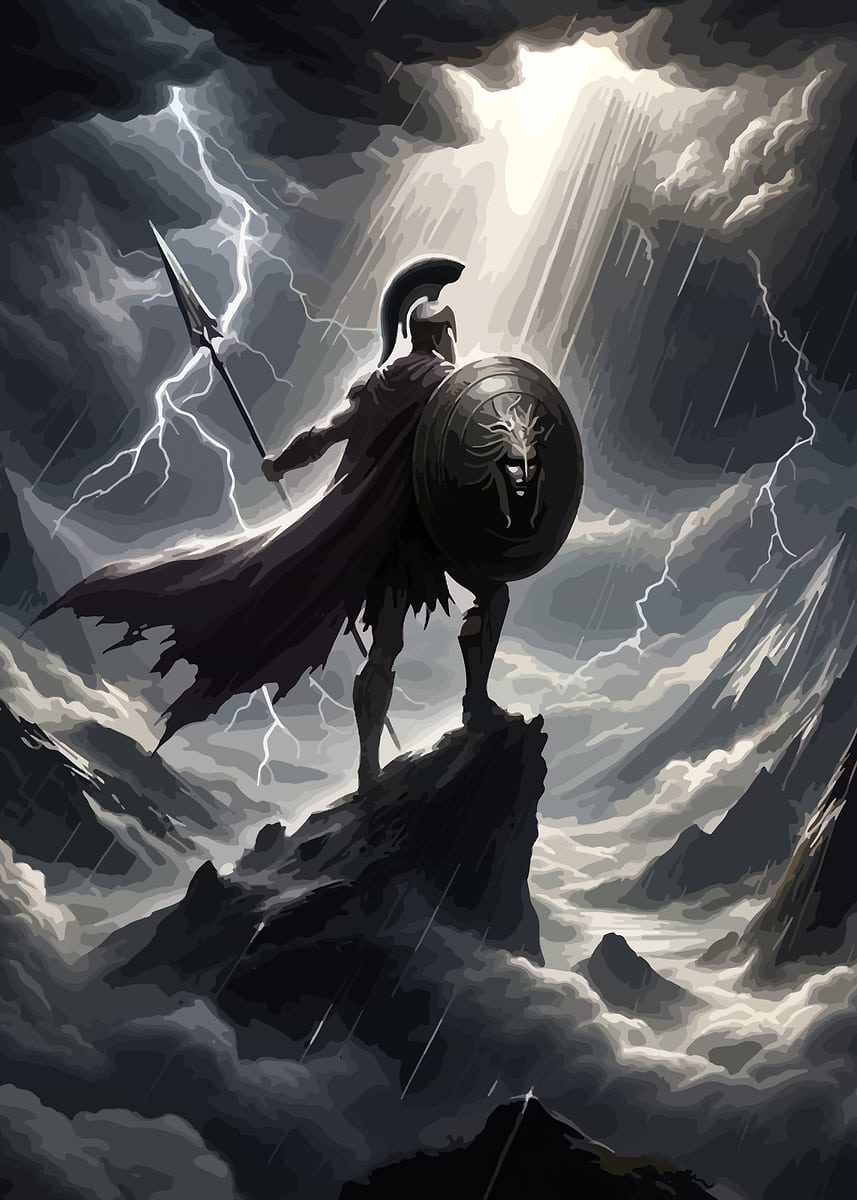 soldier spartan 300' Poster, picture, metal print, paint by Keps