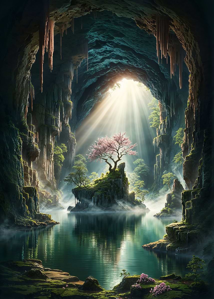 Natures Majesty — from the Forgotten Fantasy Realms collection, a Pixaverse metal print