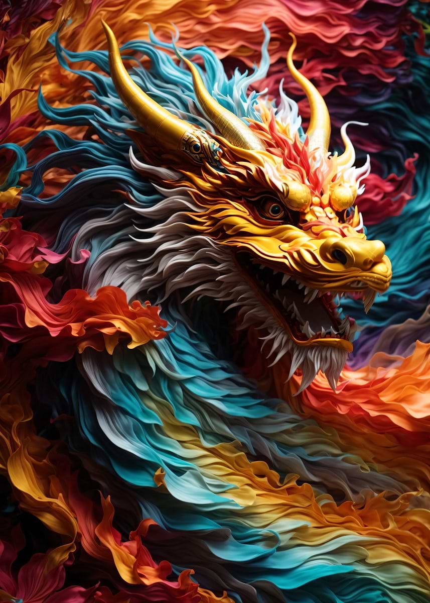'Abstract dragon' Poster, picture, metal print, paint by Oleksandr ...