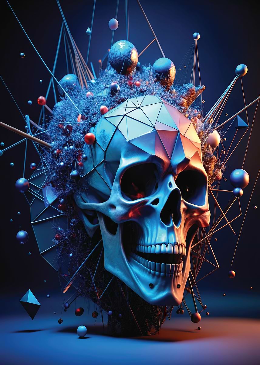 Mesmerizing Skull Art Poster, Picture & Metal Print – Abstract Art