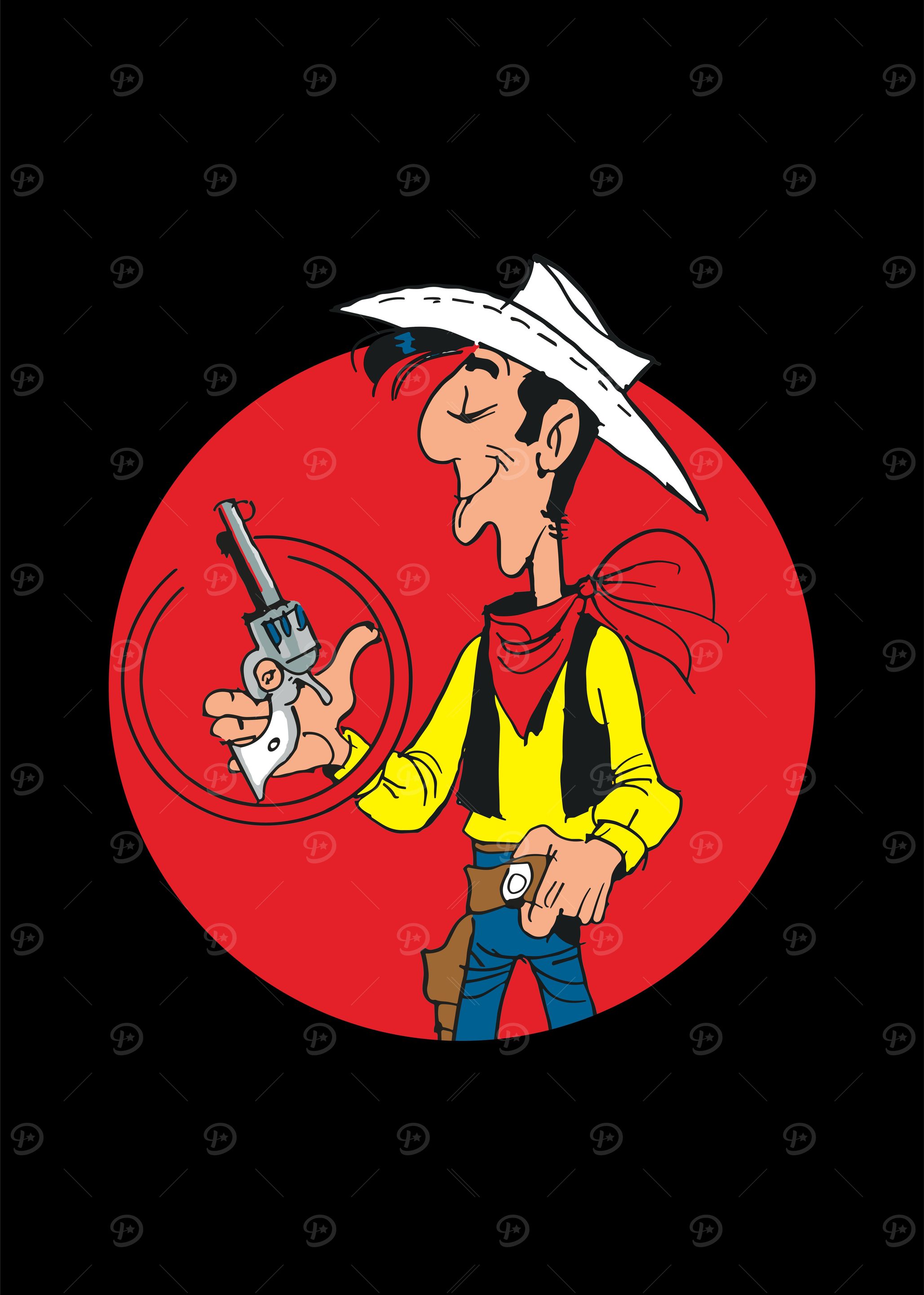 Lucky Luke Cowboy' Poster, picture, metal print, paint by Linka